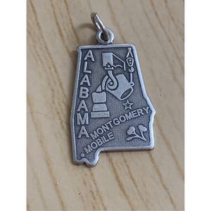 .925 State of Alabama Sterling Silver Jewelry Charm #travel